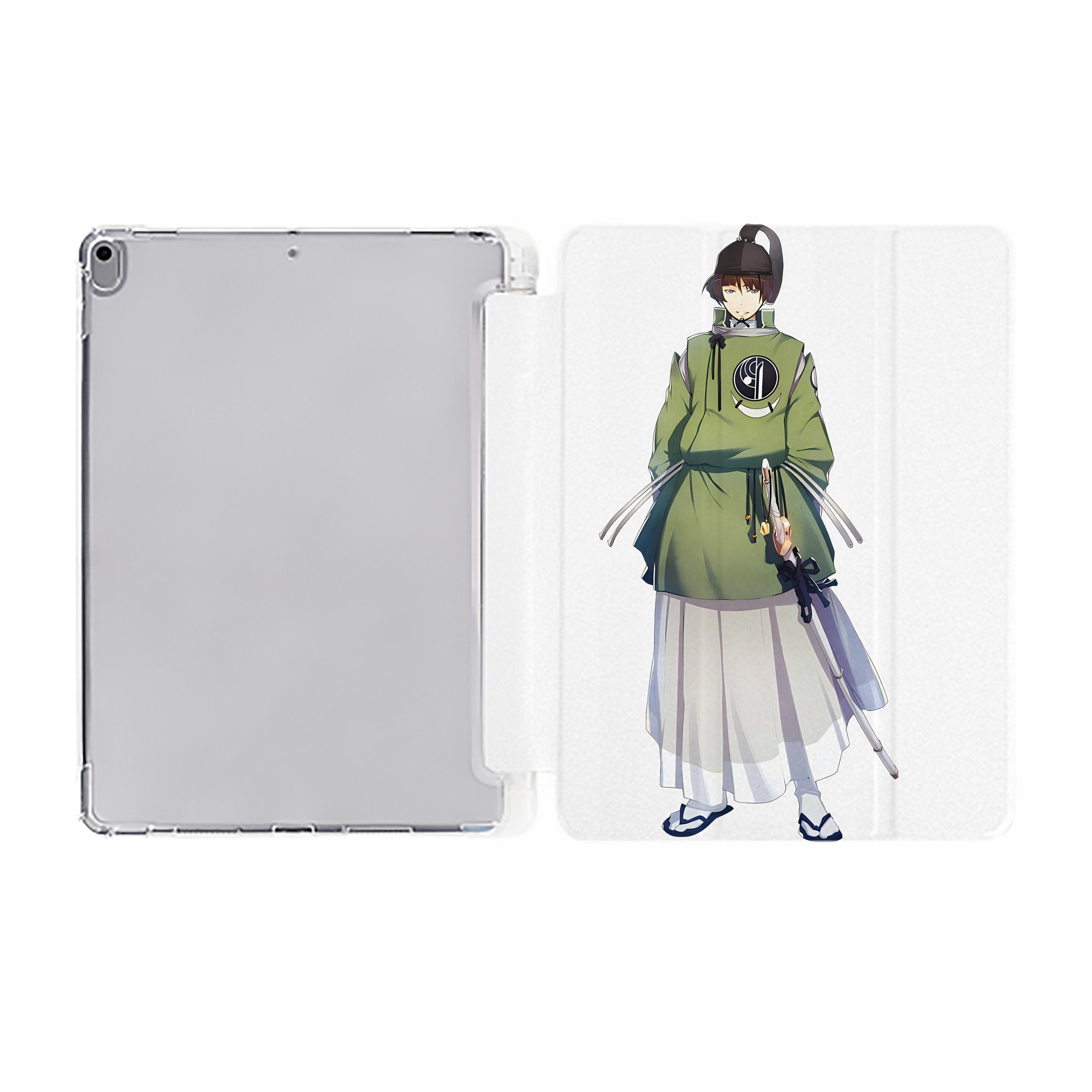 （画像用） 刀剣乱舞 Touken Ranbu IPad ケース ペン収納付き 三つ折りスタンド PUレザー×シリコン 対応機種9.5/10.5/10.9インチ